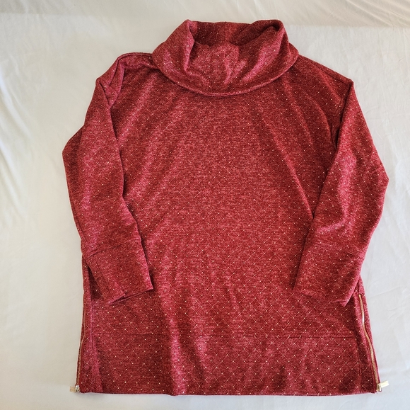 Jones New York Red Cowl Neck Sweater - Picture 1 of 9